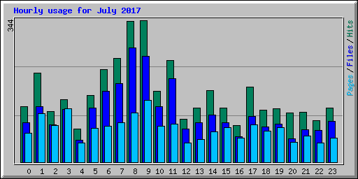 Hourly usage for July 2017